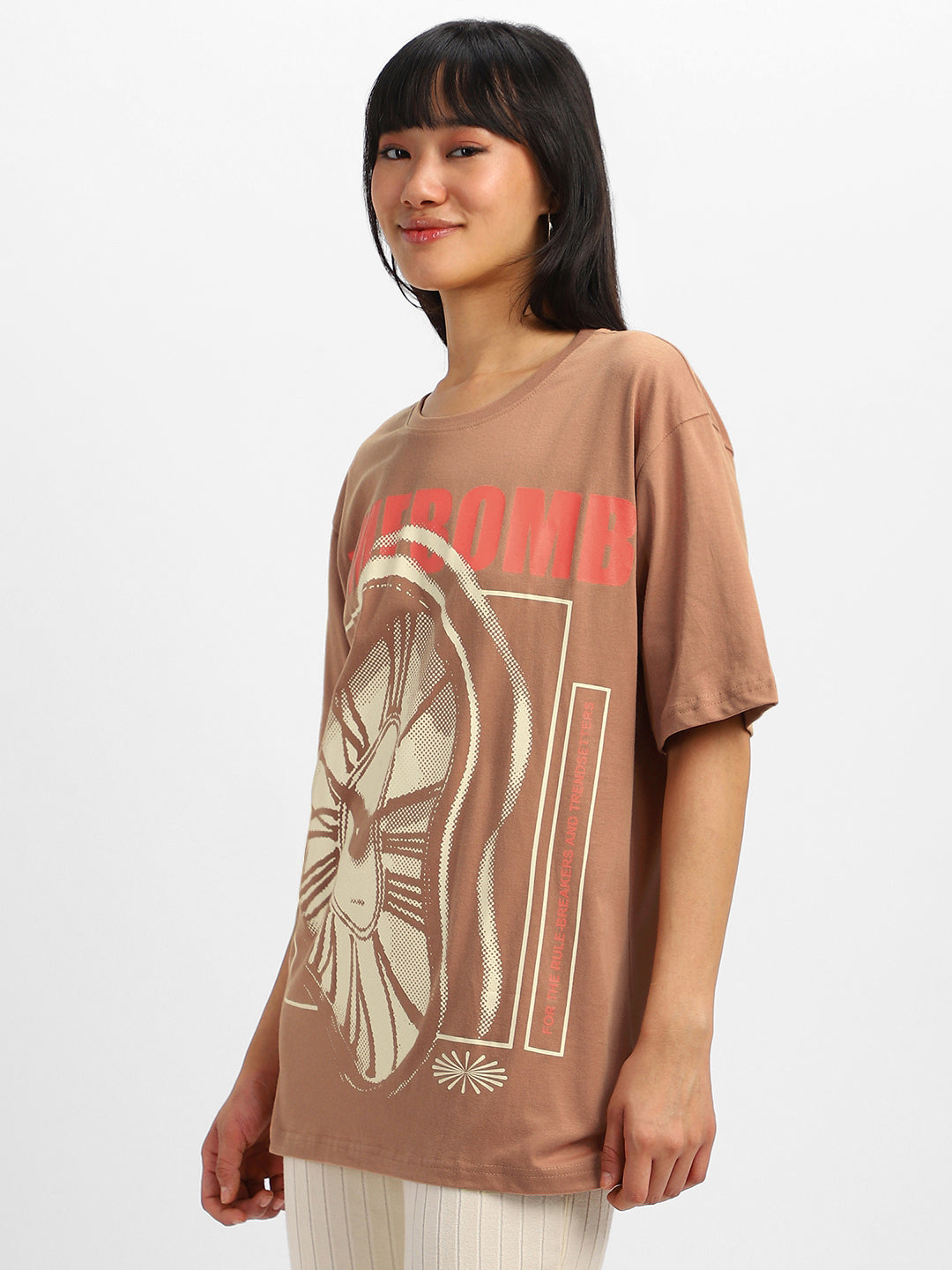 Time Bomb Cork Oversized Graphic T-Shirt