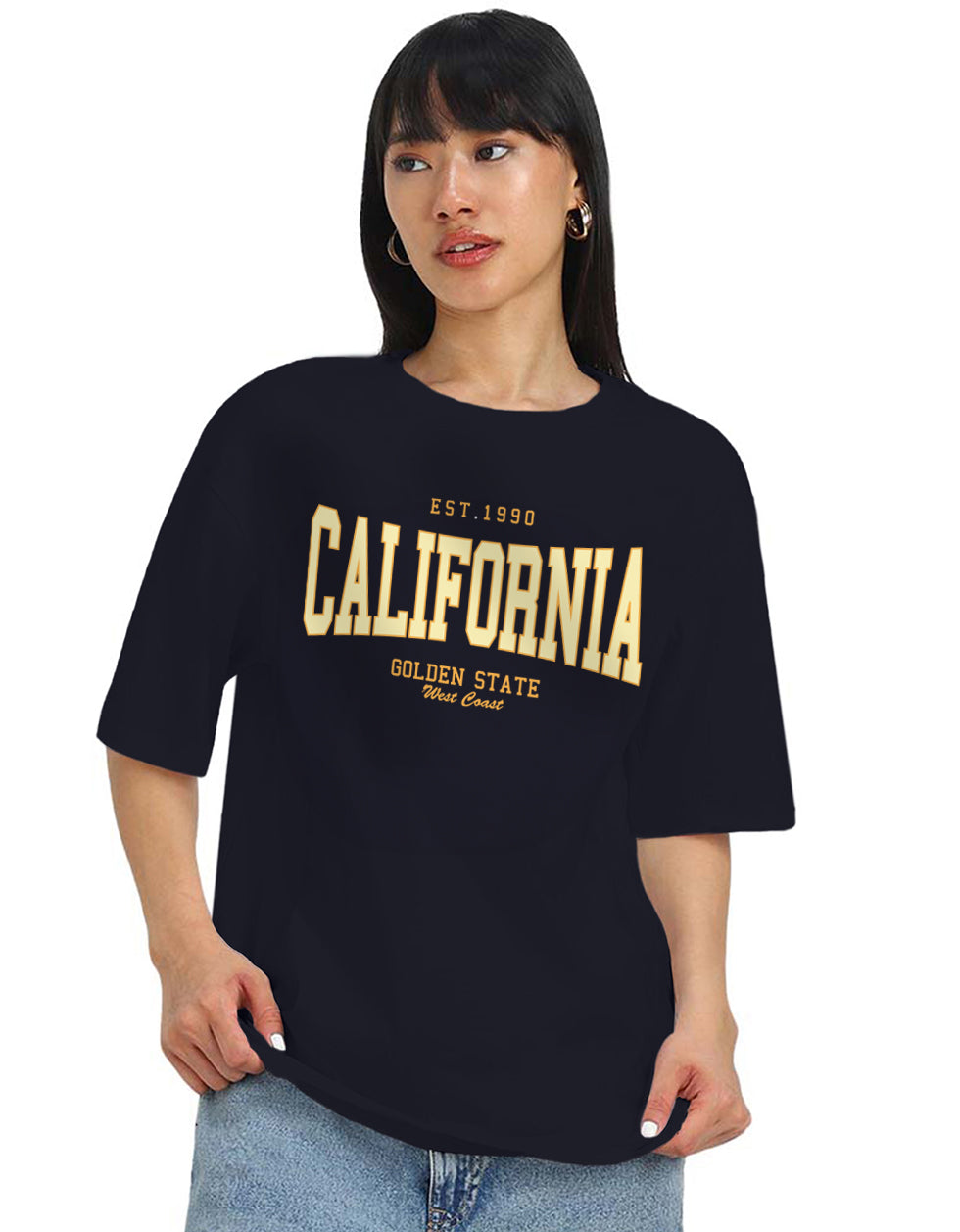 California Navy Oversized Typographic T-Shirt