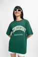 Juneberry Original Green Oversized Fit Graphic T-Shirt
