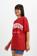 Juneberry Original Red Oversized Fit Graphic T-Shirt