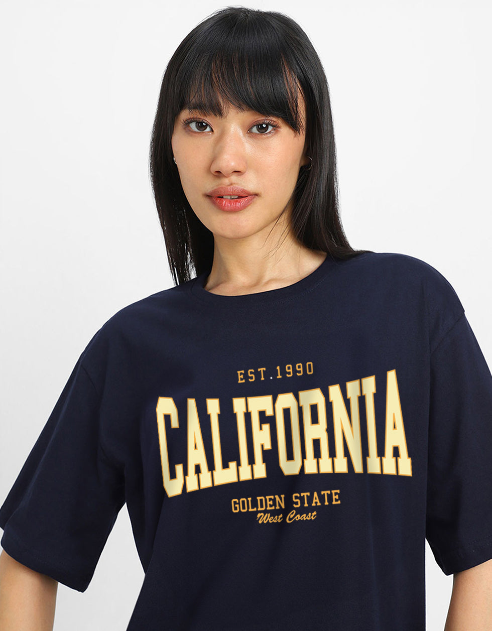 California Navy Oversized Typographic T-Shirt