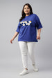 Focus On God Royalblue Plus Size Printed T-shirt