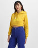 Be the Light Printed Yellow Crop Hoodie