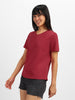 Maroon Plain V-Neck Regular Fit T-Shirt