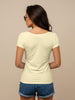 Off White Plain V-Neck Regular Fit T-Shirt