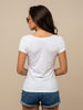 White Plain V-Neck Regular Fit T-Shirt