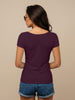 Wine Plain V-Neck Regular Fit T-Shirt