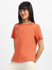 Orange Plain Regular Fit T-Shirt