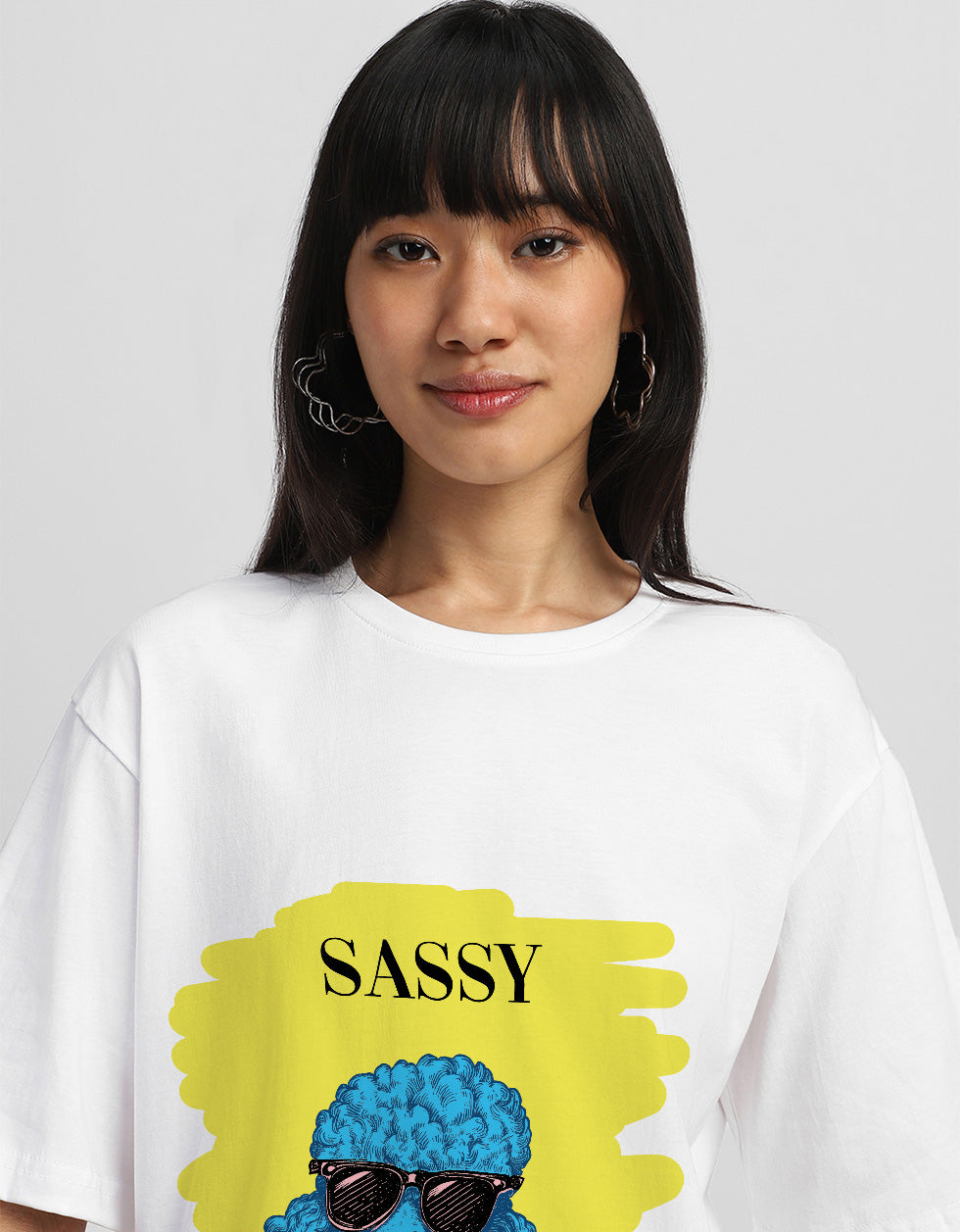 Sassy White Oversized Graphic T-Shirt
