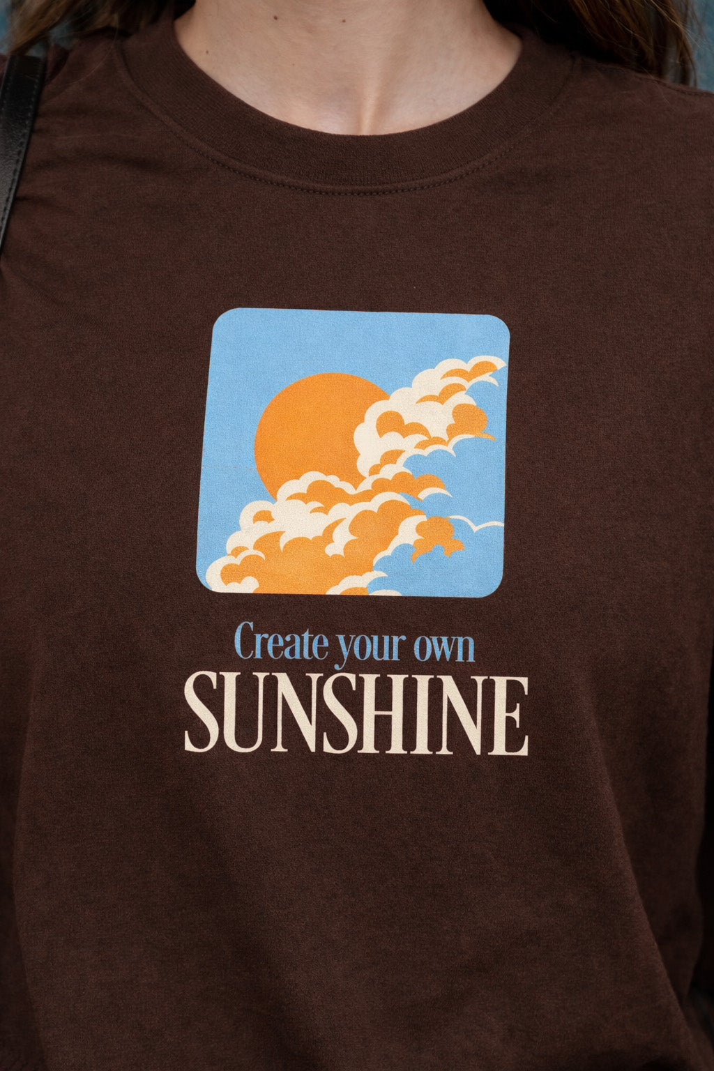 Sunshine Brown Oversized Graphic Printed T-Shirt