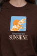 Sunshine Brown Oversized Graphic Printed T-Shirt
