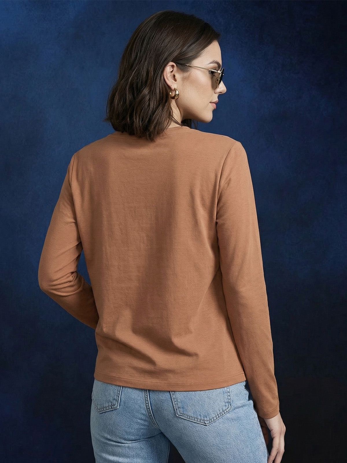 Cork Plain Full Sleeve Regular Fit T-Shirt