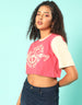 Youth Culture Magenta Graphic Printed Crop-Top