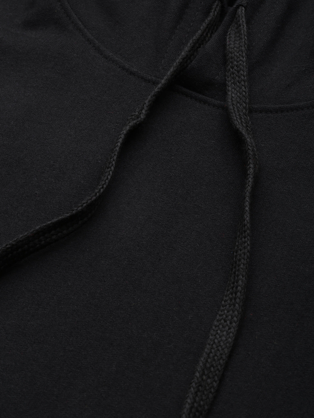Plain Black Regular Fit Hoodie