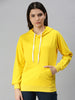 Plain Lemon Yellow Regular Fit Hoodie