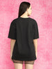 All Bass Black Oversized Graphic Printed T-Shirt
