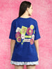 Be Happy Royal Blue Oversized Fit Graphic T-Shirt