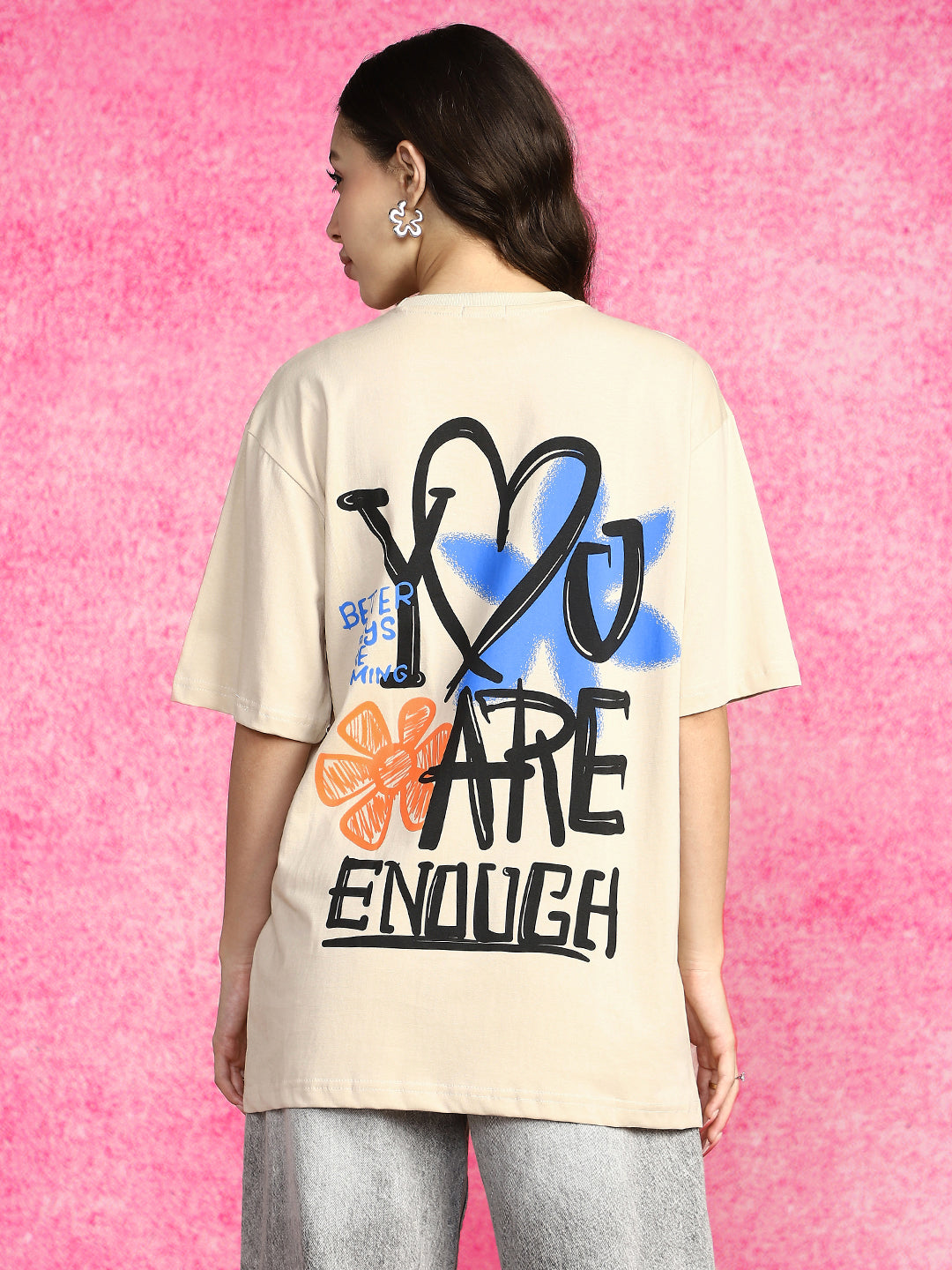You Are Enough Swanwhite Oversized Graphic T-Shirt
