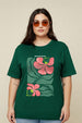 Grow Your Own Way Green Printed Plus Size T-shirt