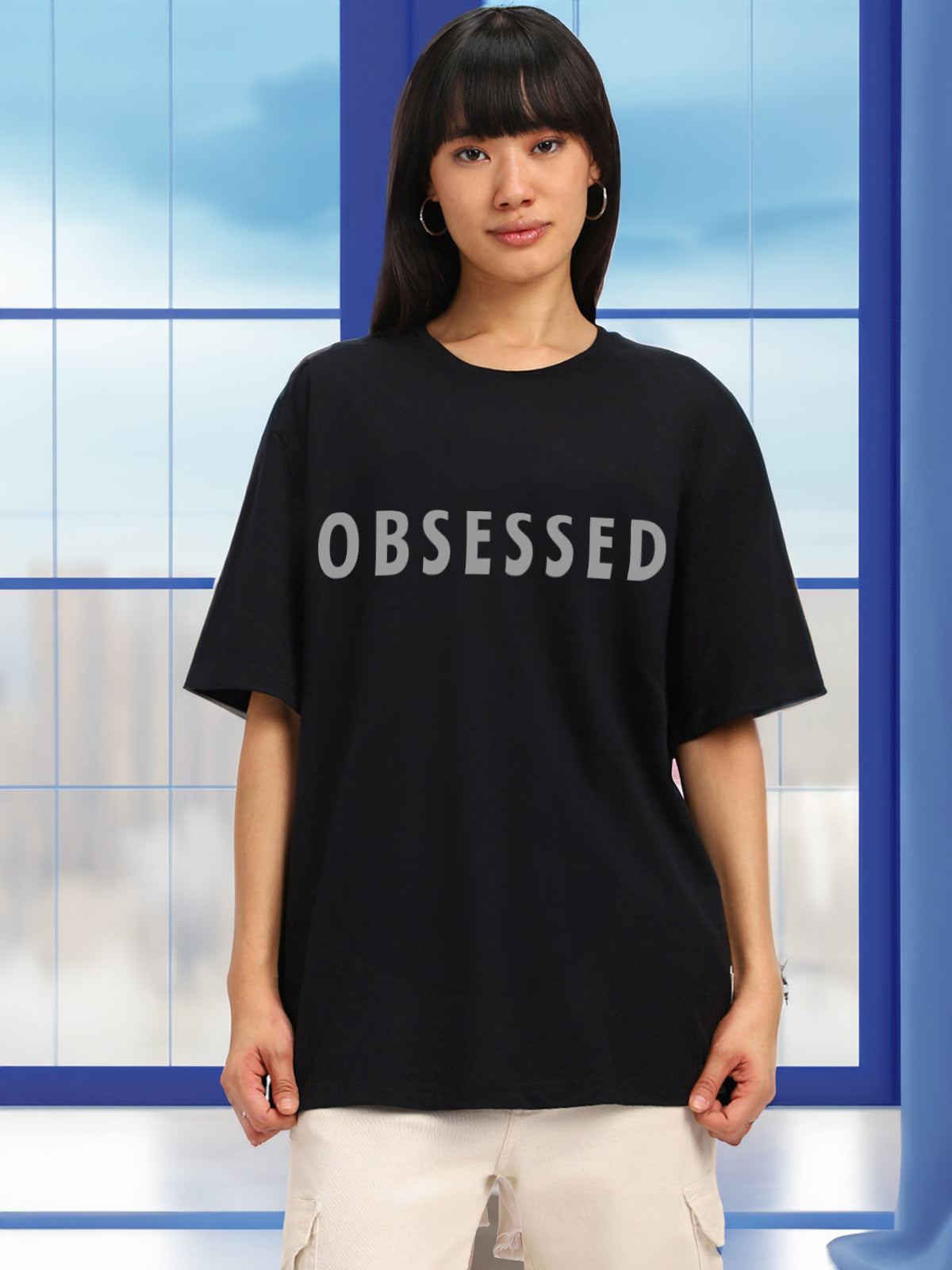 Obsessed Oversized Typographic T-Shirt