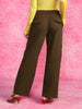 Brown Plain 5 Pocket Straight Fit Woven Cargo