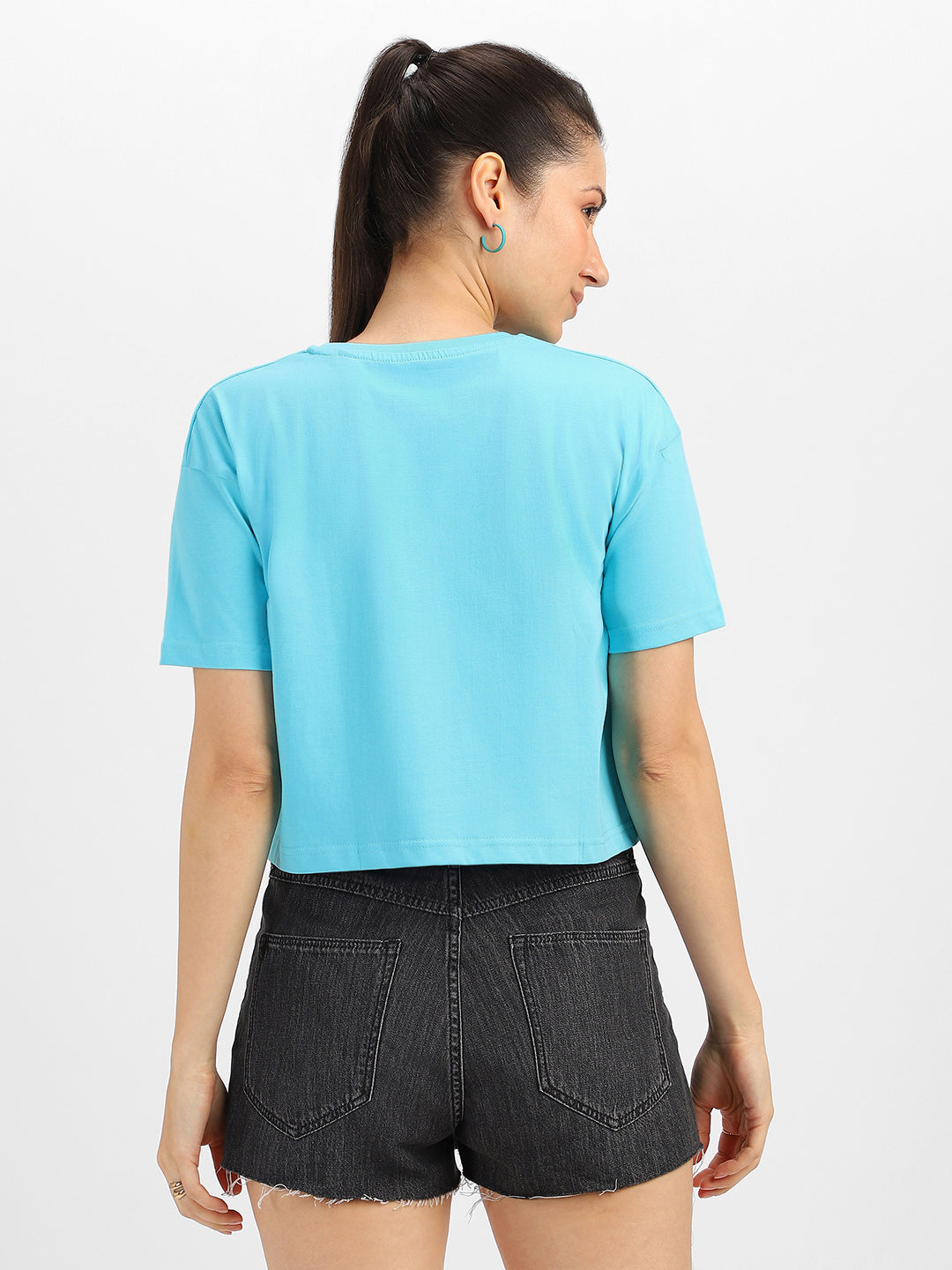 Wanda Marvel Blue Graphic Printed Crop-Top