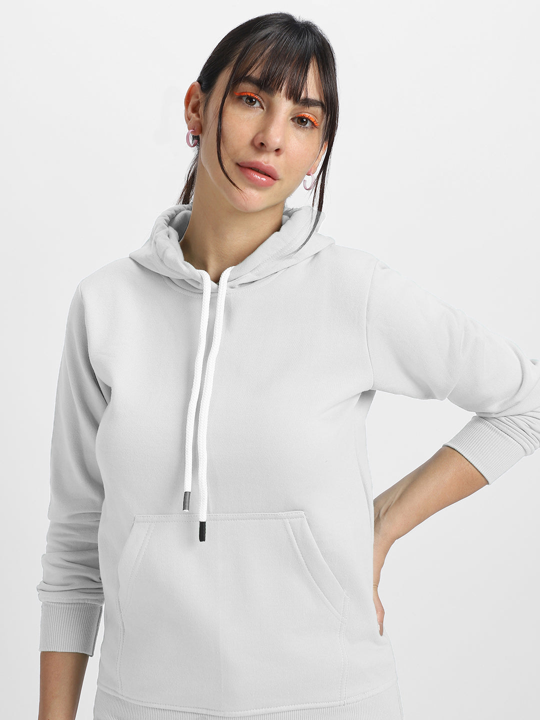 Sassy White Graphic Back Printed Regular Fit Hoodie