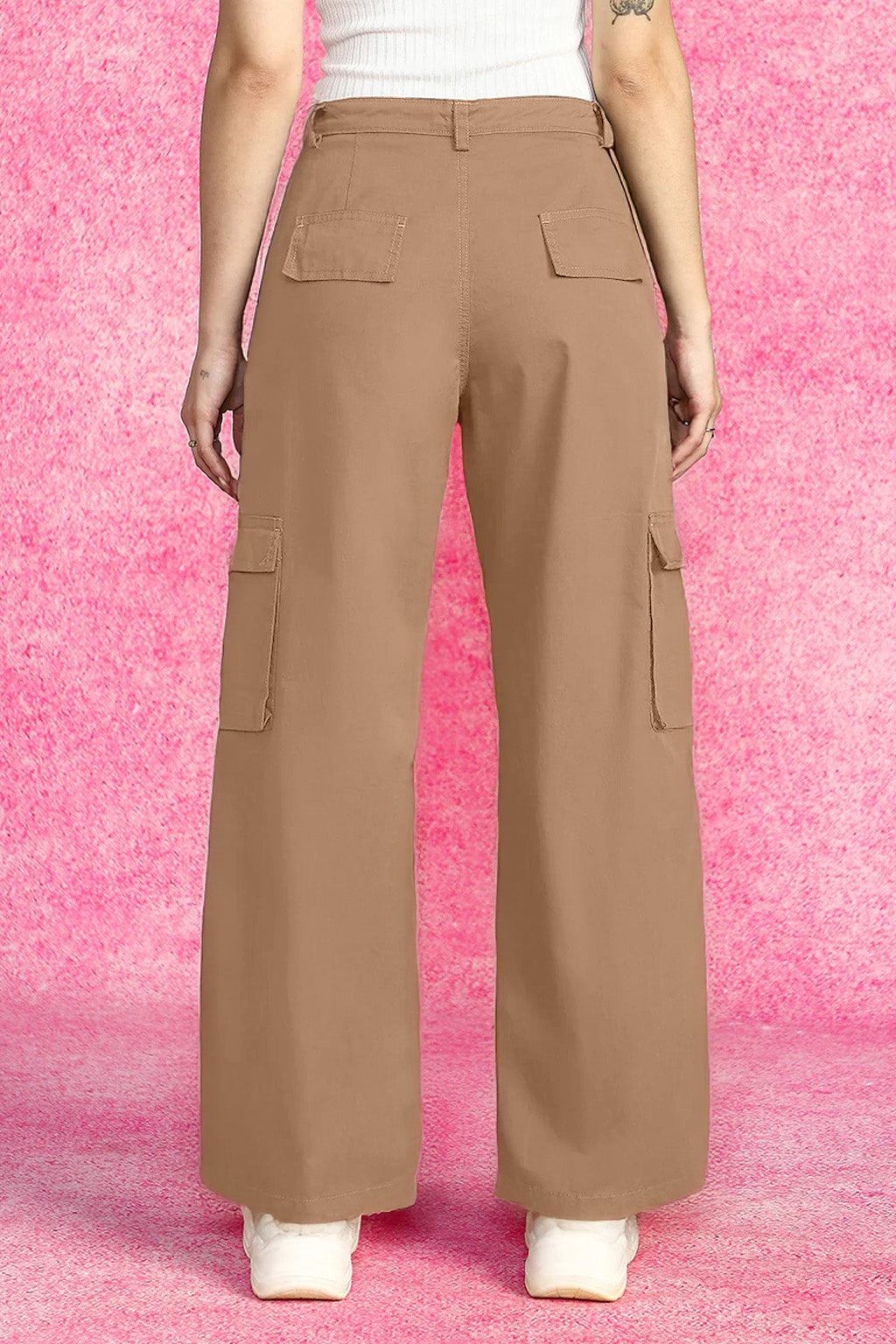 Taupe Structured 5 Pocket Straight Fit Woven Cargo