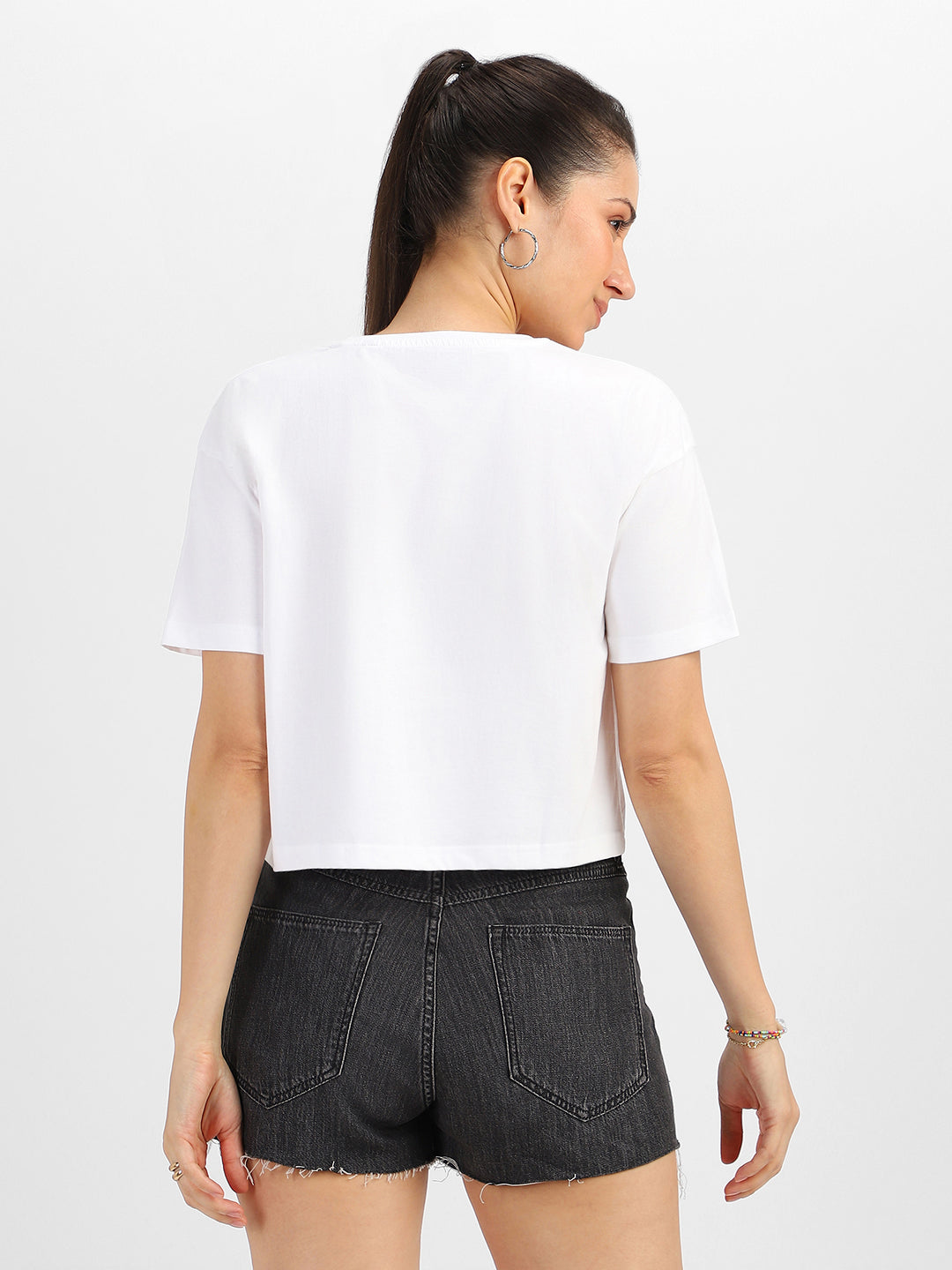 Wanda Marvel White Graphic Printed Crop-Top