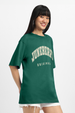 Juneberry Original Green Oversized Fit Graphic T-Shirt