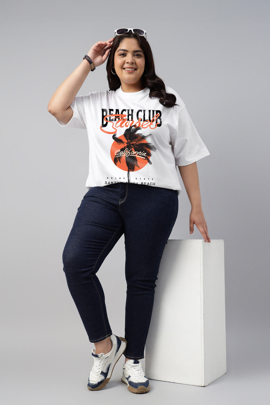 Beach Club White Plus Size T-shirt
