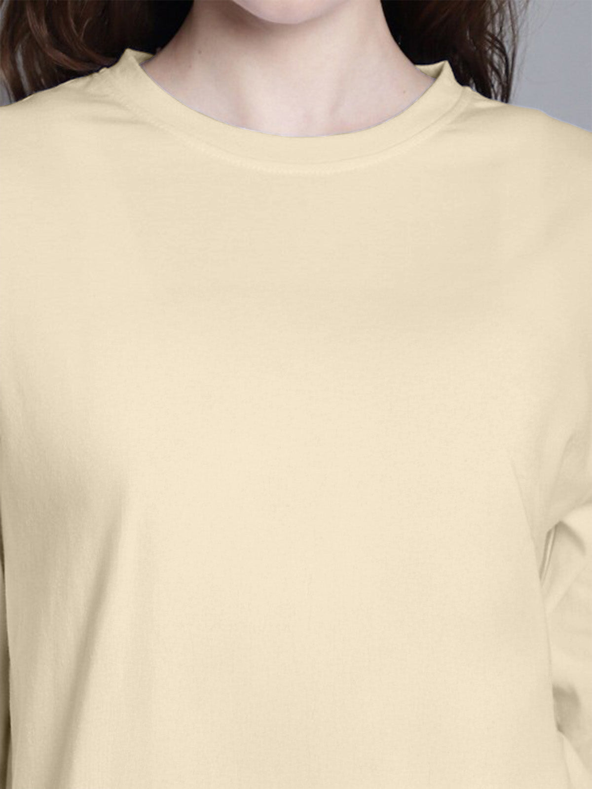 Swan White Plain Full Sleeve Regular Fit T-Shirt