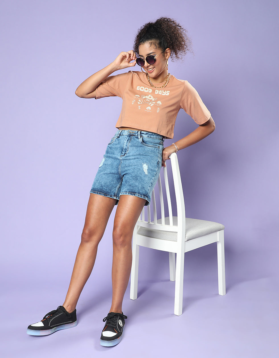 Good Days Cork Graphic Printed Crop-Top