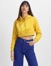 Be the Light Printed Yellow Crop Hoodie