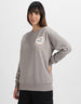 Open Your Mind Graphic Printed Oversized Grey Sweatshirt