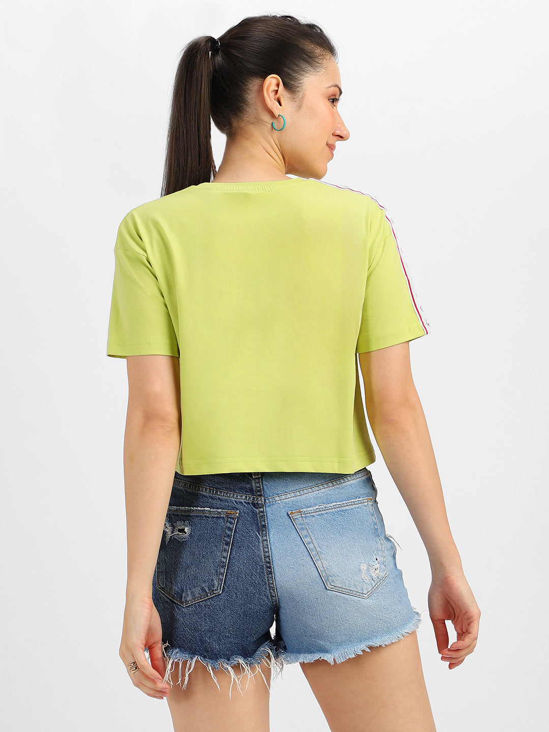 IRONMAN Yellow Graphic Printed Crop-Top