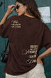 Sunshine Brown Oversized Graphic Printed T-Shirt
