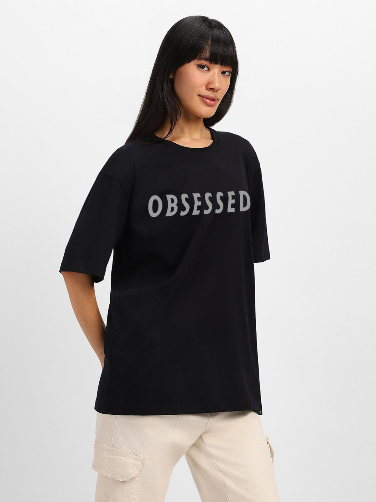 Obsessed Oversized Typographic T-Shirt