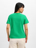 Anthra Green Plain V-Neck Regular Fit T-Shirt