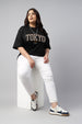 Tokyo Black Plus Size Printed T-shirt