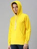 Plain Lemon Yellow Regular Fit Hoodie