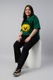 Good Vibes Green Plus Size Printed T-shirt