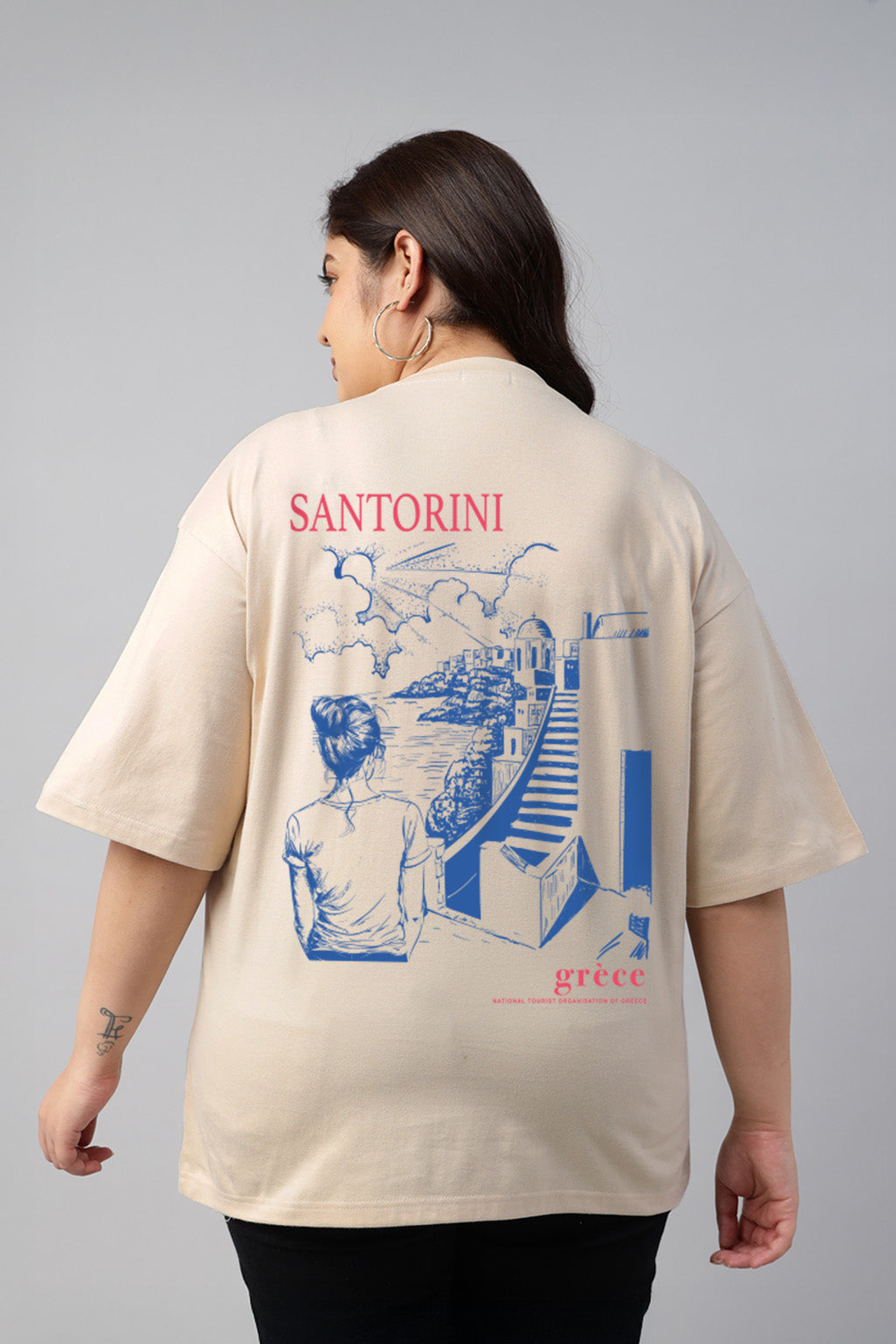 Grece Swanwhite Plus Size Printed T-shirt