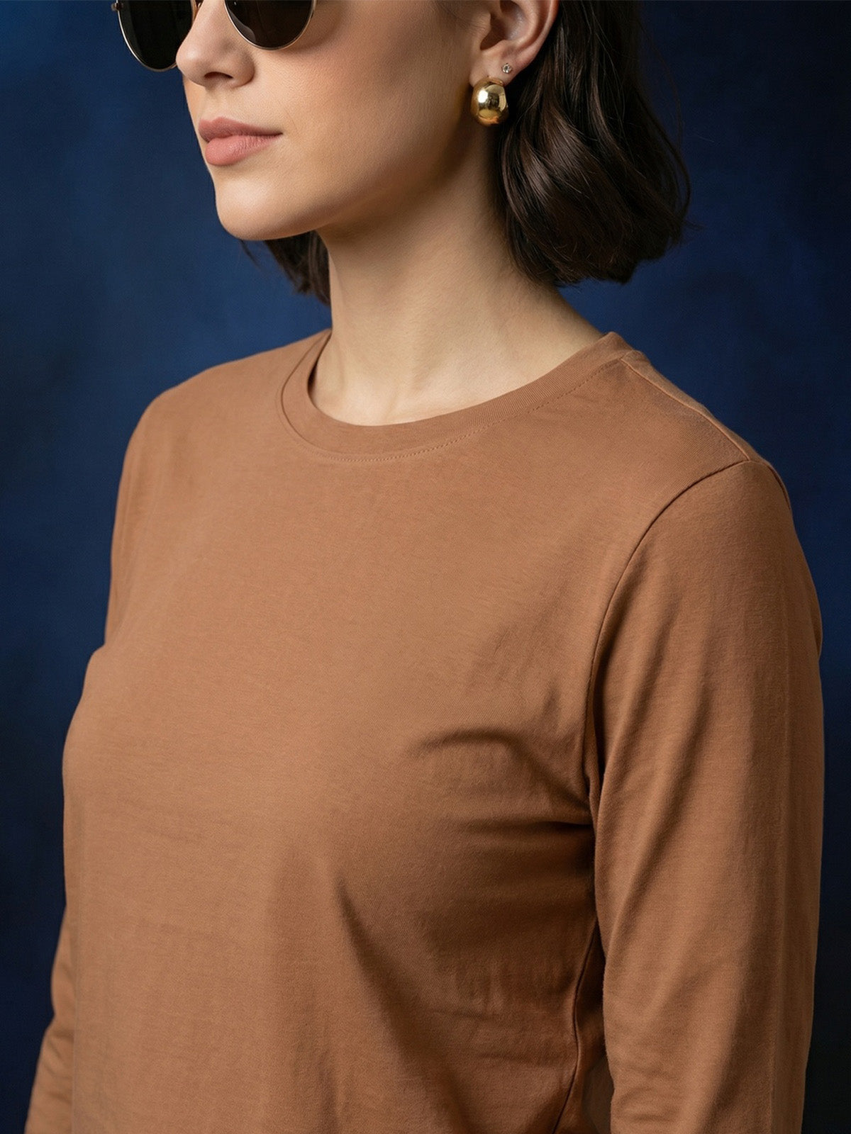 Cork Plain Full Sleeve Regular Fit T-Shirt