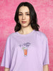 Summer Time Lilac Oversized Graphic Printed T-Shirt
