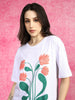 You Loved  White Graphic Printed Oversized T-Shirt