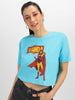Wanda Marvel Blue Graphic Printed Crop-Top