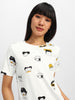 Cartoon White Regular Fit Graphic T-Shirt