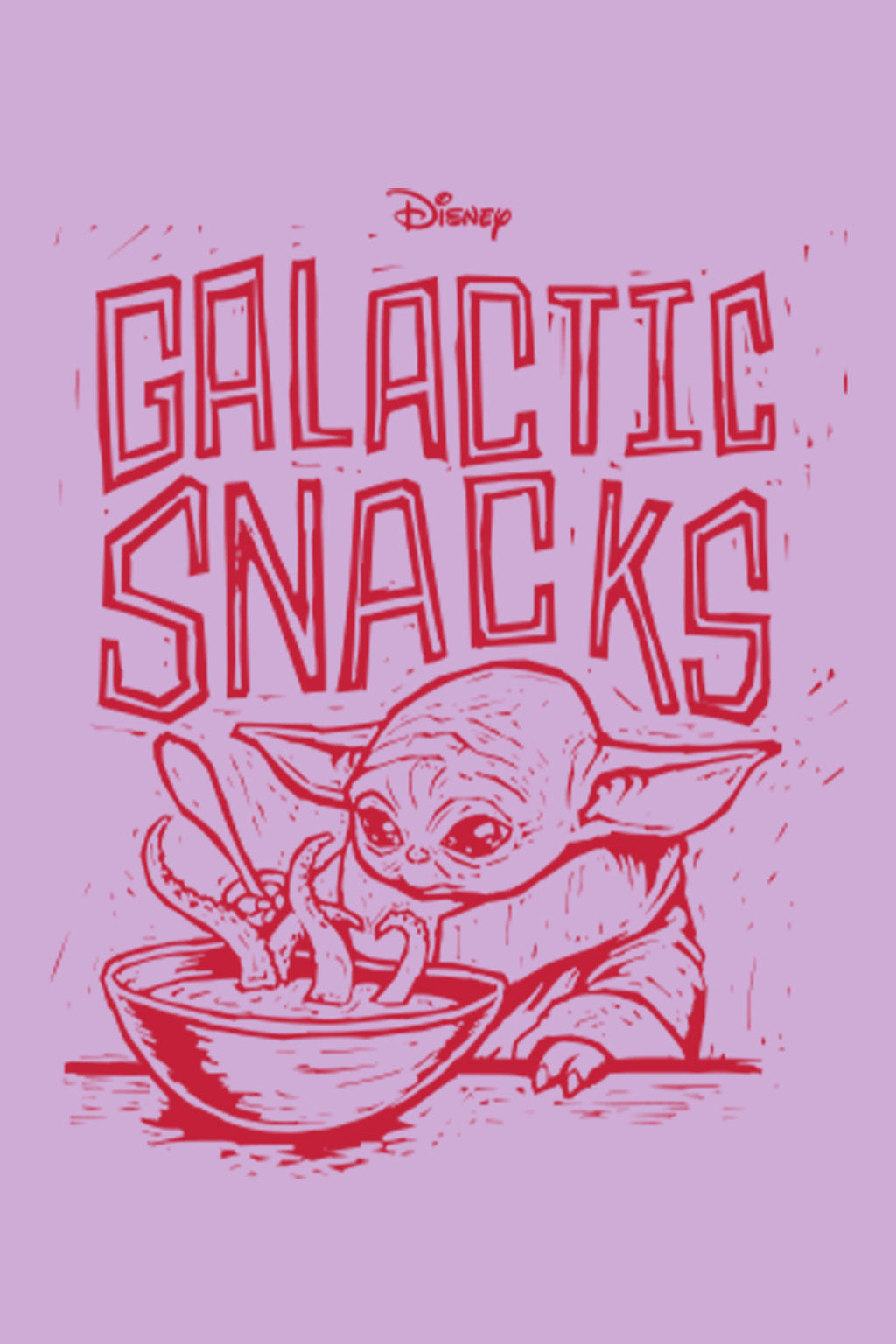 Disney Grogu Yoda Lilac Oversized Graphic T-Shirt