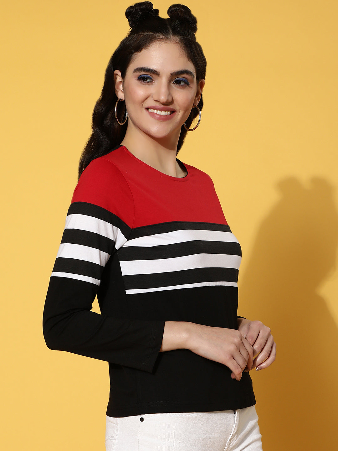 Red & Black Regular Fit Graphic T-Shirt